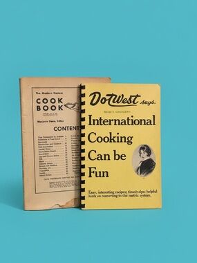 Vintage Cookbook Lot Dot West International Cooking Can Be Fun & Modern Hostess